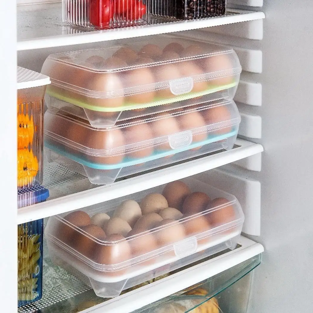 

15 Grid Eggs Storage Box Single-Layer Airtight Container Refrigerator Food Preservation Durable Plastic Boxs Kitchen Organizer