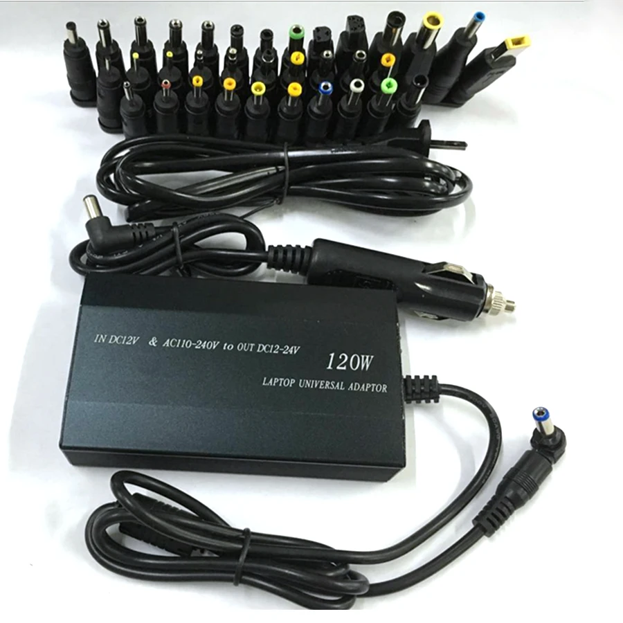  34 consejos 120 W adaptador de CA cargador de ordenador portátil cable de alimentación universal ca