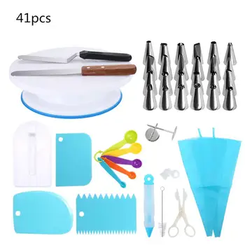

Adeeing 41Pcs/Set Professional Cake Decorating Rotating Turntable Tools Set