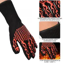 500 градусов высокая термостойкость перчатки для барбекю анти-скольжения кухонная печь приготовления Горячие митенки рабочие перчатки