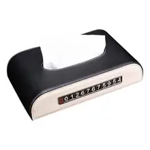 Автомобильный тканевый ящик стоп знак со светящимся номером бумажный ящик Автомобильный Центральный консольный лоток с противоскользящим ковриком