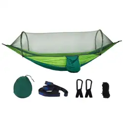 Портативный Открытый походный гамак с москитной сеткой парашют тканевая палатка + москитная сетка