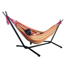 Portable Outdoor Polyester Hammock Set With Hammock Stand Handbag For Outdoor Camping Travel Beach And Indoor Use