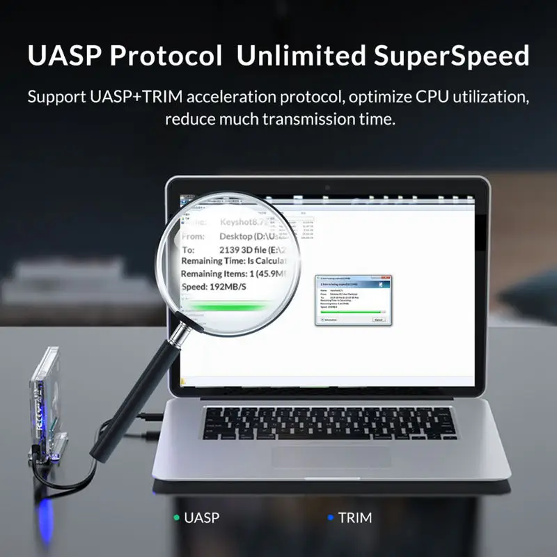 Orico 2159U3-Cr-Bp 2.5inch Sata To Usb3.0 Hdd Case With Stand Hdd Hard Disk Drive Enclosure External Support 4Tb Max For Ssd D