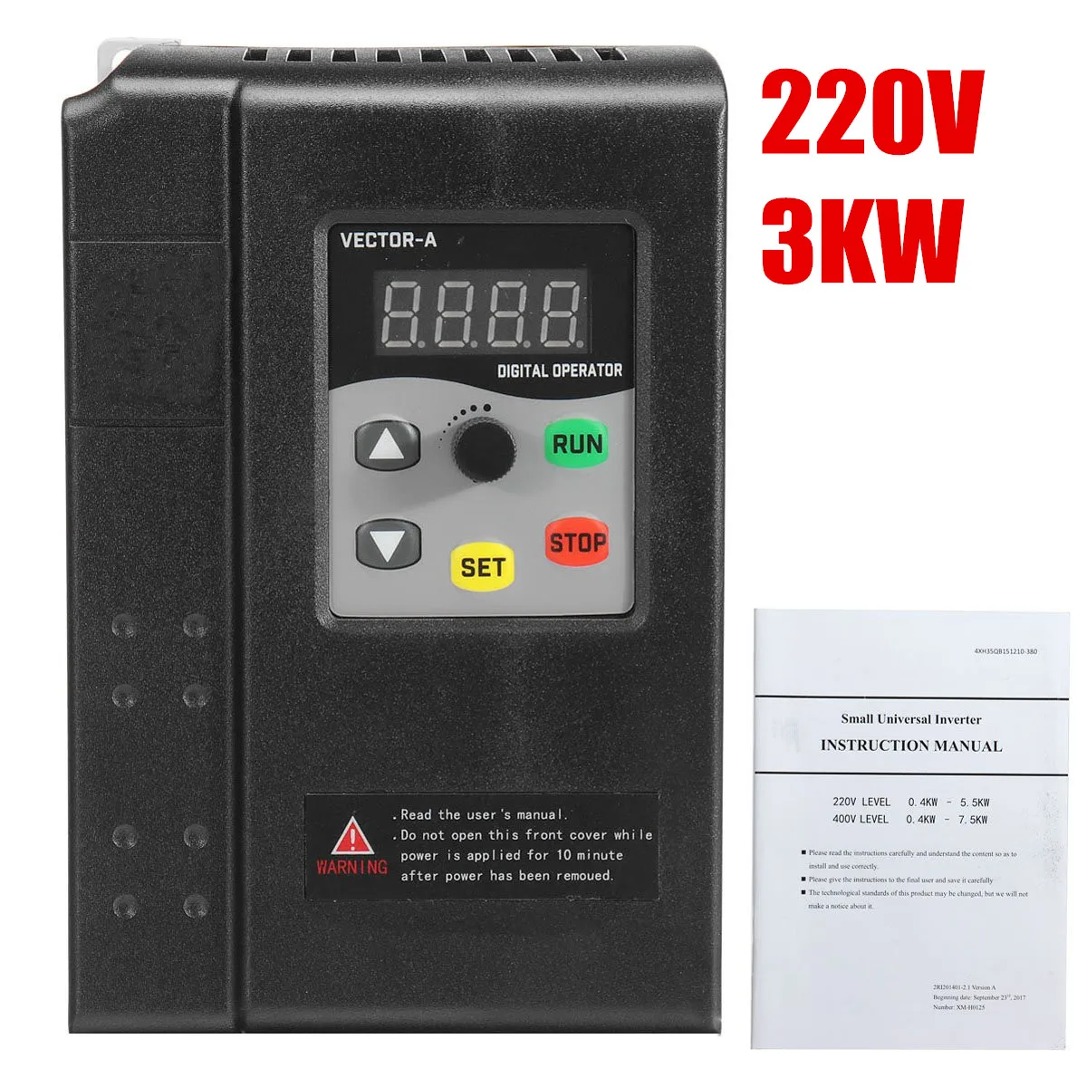 

220V 3KW Variable Frequency Inverter 1 phase input 3 phase output For AC CNC motor in Vector control Drive Speed Controller