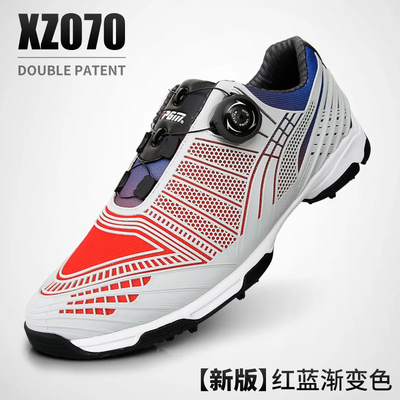

PGM Professional Breathable Golf Gym Man Knob Buckle Shoelace Both Patent Leather Waterproof Nylon Shoes
