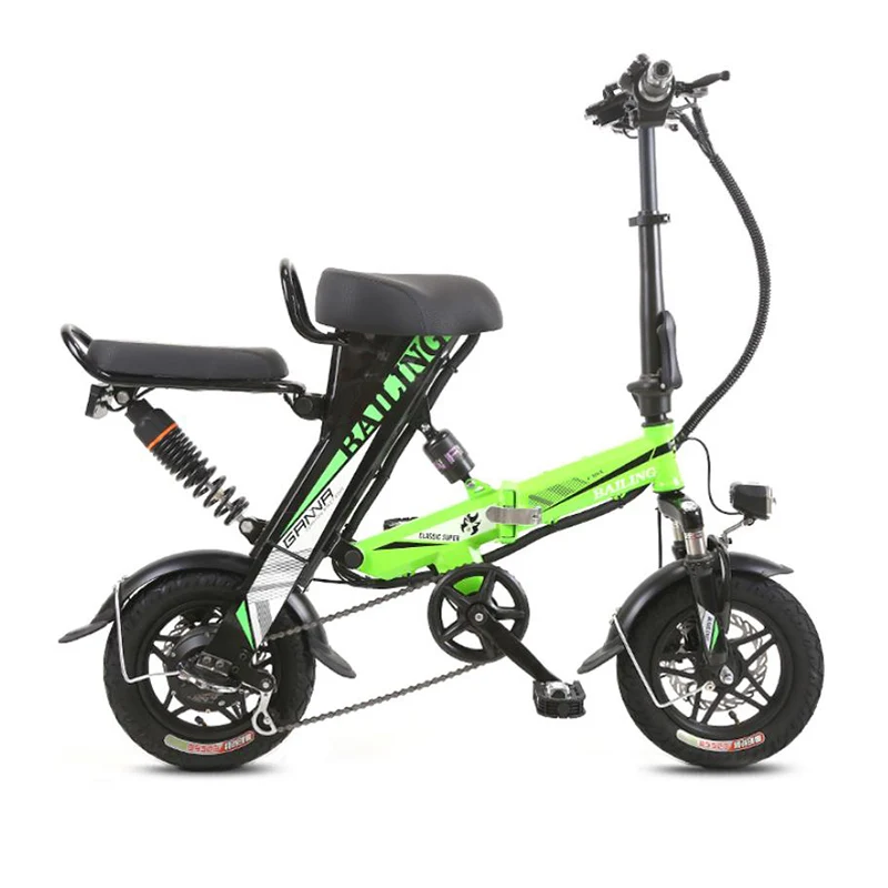  Electric Bike Women Two Wheel Electric Bicycle 12 Inch 36V Pink/Green/Black/White Foldable Smart El