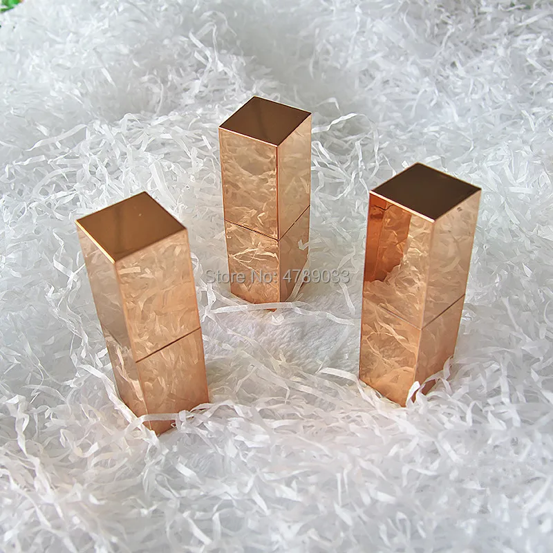 

10/30/50pcs Square Gold Empty Lipstick Tubes Homemade Lip Balm Tube Packaging Material Inner Diameter 12.1mm Good Quality