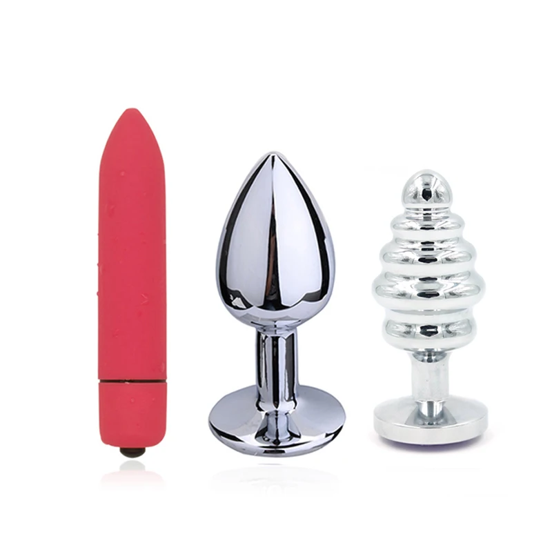 3pcs Set Female Masturbator Women Butt Plug Massage Erotic Sex Toys Thread Anal Balls Vibrator font