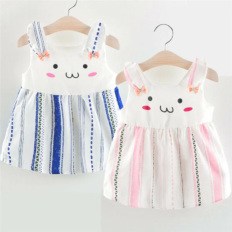 Baby Girls Bunny Rabbit Sleeveless Dress Outfits Clothes Easter Sundress Party 1 birthday Dress Wedding New Year Baby Dress