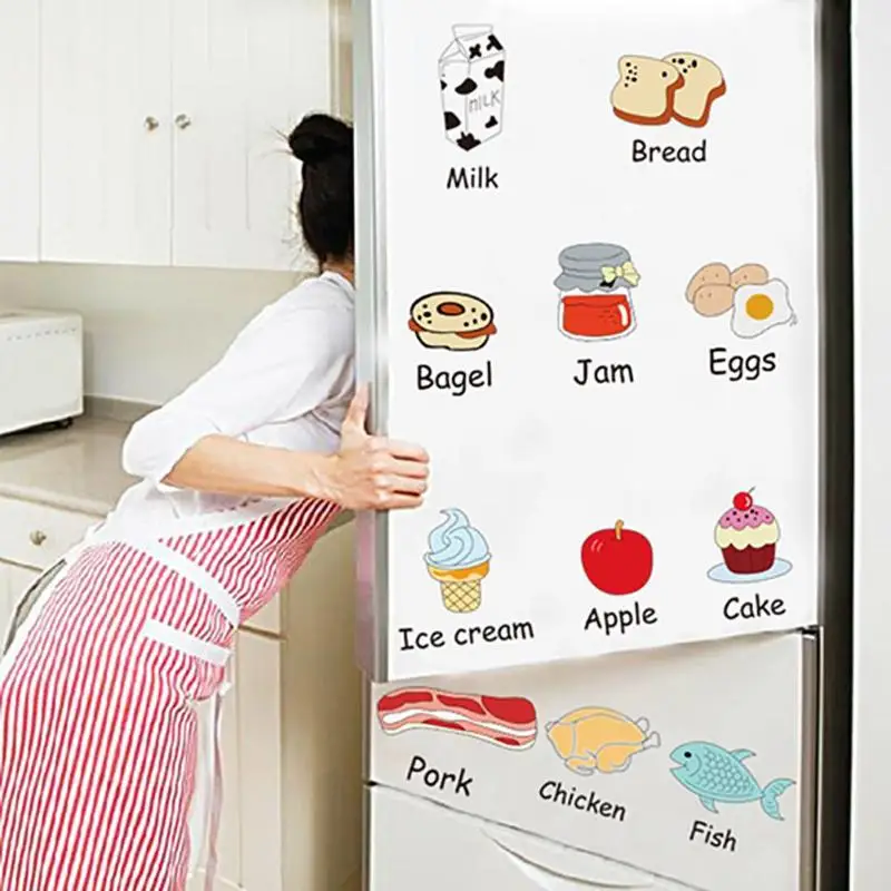 Kitchen Wall Stickers PVC Refrigerator Stickers Waterproof Removable