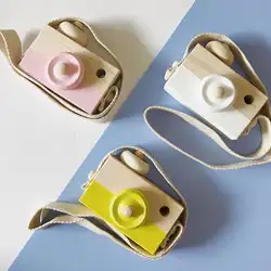 Скандинавская Милая деревянная игрушка-камера для маленьких детей подвесная камера для фотосессии украшение для детей обучающая игрушка