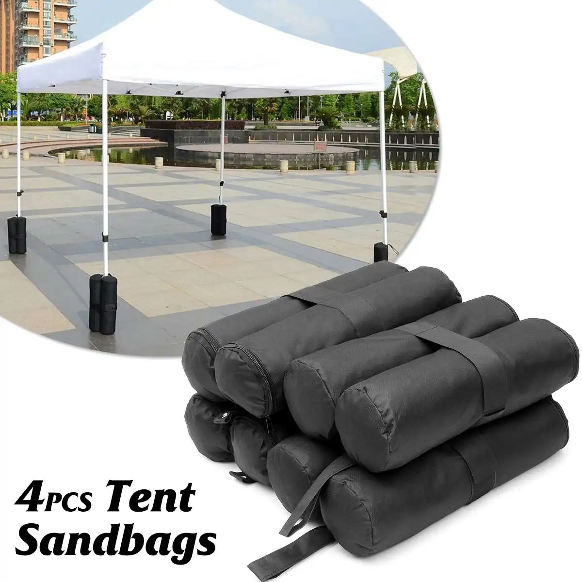 

4Pcs Sandbags Sand Zipper Gazebo Leg Weight Pouch For Camping Tent Canopy Base Portable Outdoor Tents Waterproof Stand Bag