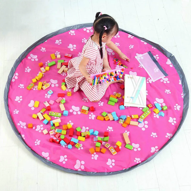 

Sundries Organizer Baby Toys Pouch Folding Children's Toys Mat Oxford Round Shaped Fast Finishing Bags 1Pcs