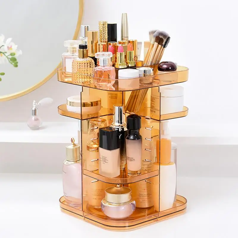 Square 360 Degree Rotating Cosmetic Storage Rack Cosmetic Frame 