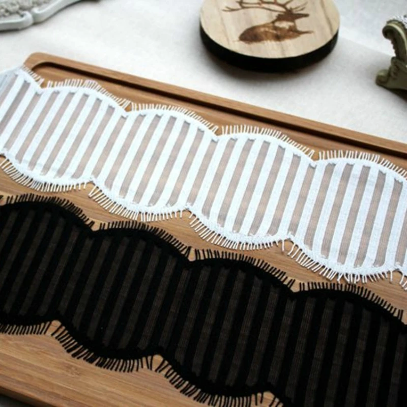 

Best 9.5cm Width Good Quality Solid Pressure Yarn Eyelashes Tulle Lace DIY Wedding Dress Baby Clothes Skirt Neckline Decoration