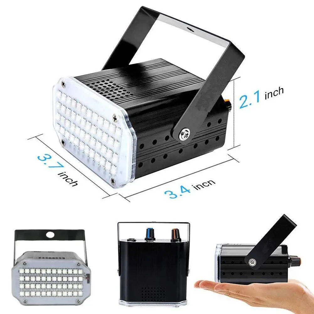 

48 LED RGB UV White Strobe Lights Disco DJ Party Holiday Christmas Music Club Sound Activated Flash Stage Lighting Effect