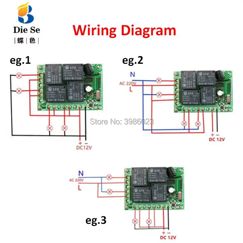 433Mhz Universal Wireless RF Remote Control Switch KR1204 DC 12V 4 Channel Relay Receiver Module and 433 Mhz 4 Button Controller 433Mhz Universal Wireless RF Remote Control Switch KR1204 DC 12V 4 Channel Relay Receiver Module and 433 Mhz 4 Button Controller