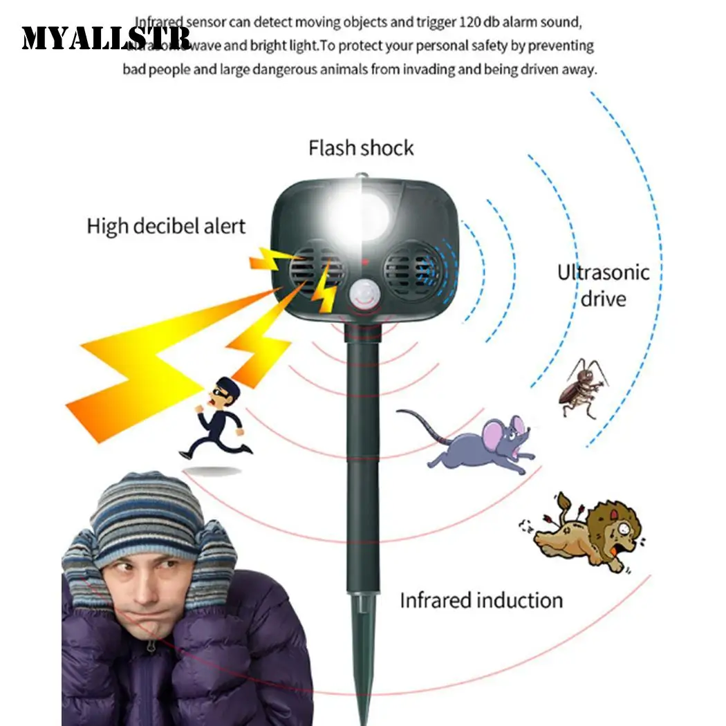 Outdoor Ultrasonic Drive Repellent Antithief Alarm For Cat Animal