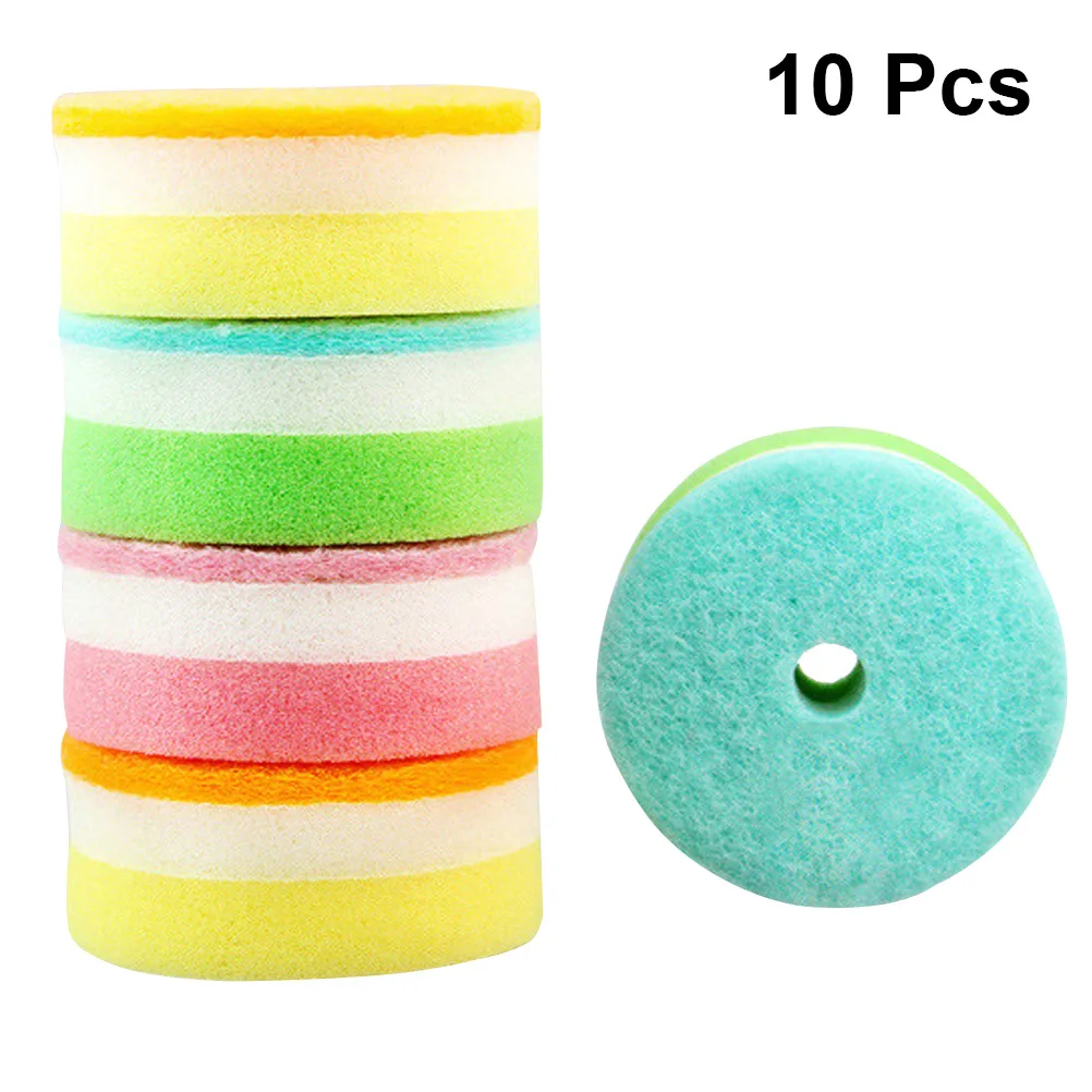 

10pcs Scouring Pad Kitchenware Cookware Premium Round Cleaning Sponge Cloth Dishwashing Sponge