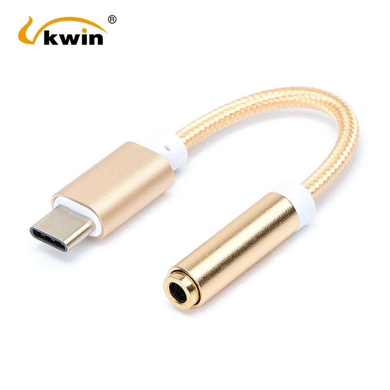 

VKWIN AUX USB C Audio Cable Adapter USB-C to 3.5 Earphone Type-C to 3.5mm Headphone converter for xiaomi 6 Letv Le2