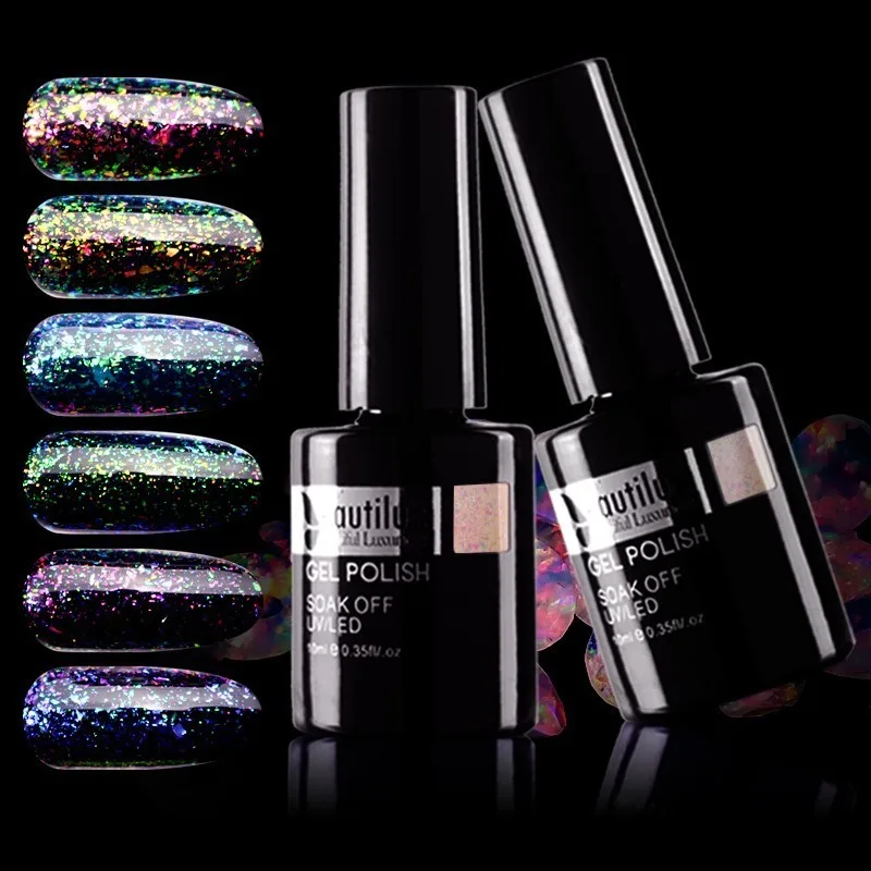 

1pc Beautilux Brand Galaxy Aurora Chameleon Flakes Color Gel Nail Polish Soak Off UV LED Nails Design Gel Polish Lacquer 10ml