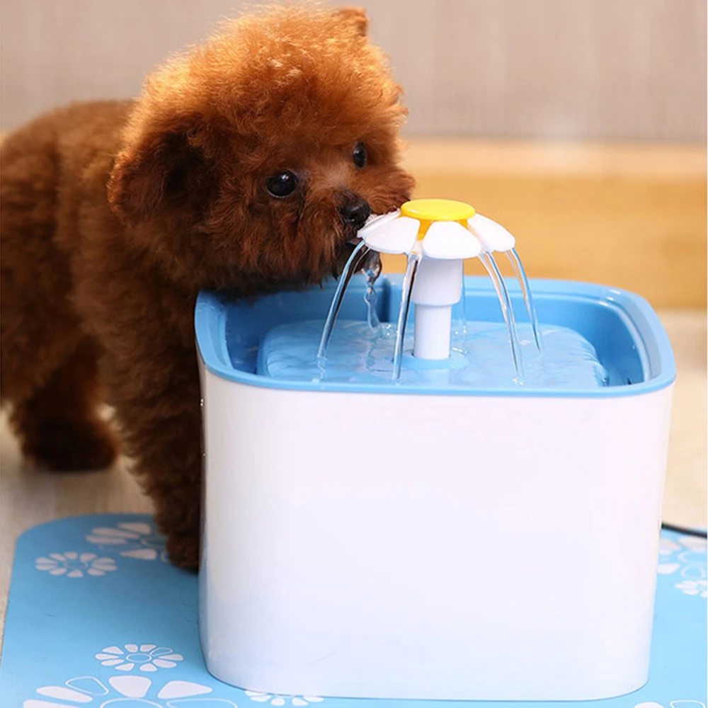 

Dog Cat Drink Dish Filter Sheet Automatic Fountain Drinking Flower Style Pet Bowl Pet Supplies Mat 19*16 cm Blue