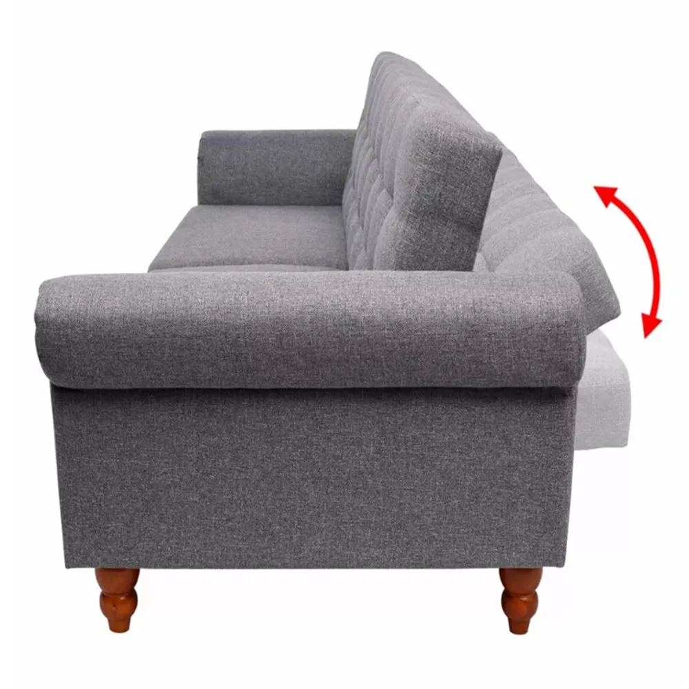 VidaXL Gray Color Sofa Bed Adjustablle Backrest Cozy Seat Elegant And Timeless Living Room Bed Room Sofas Home Decor 243924