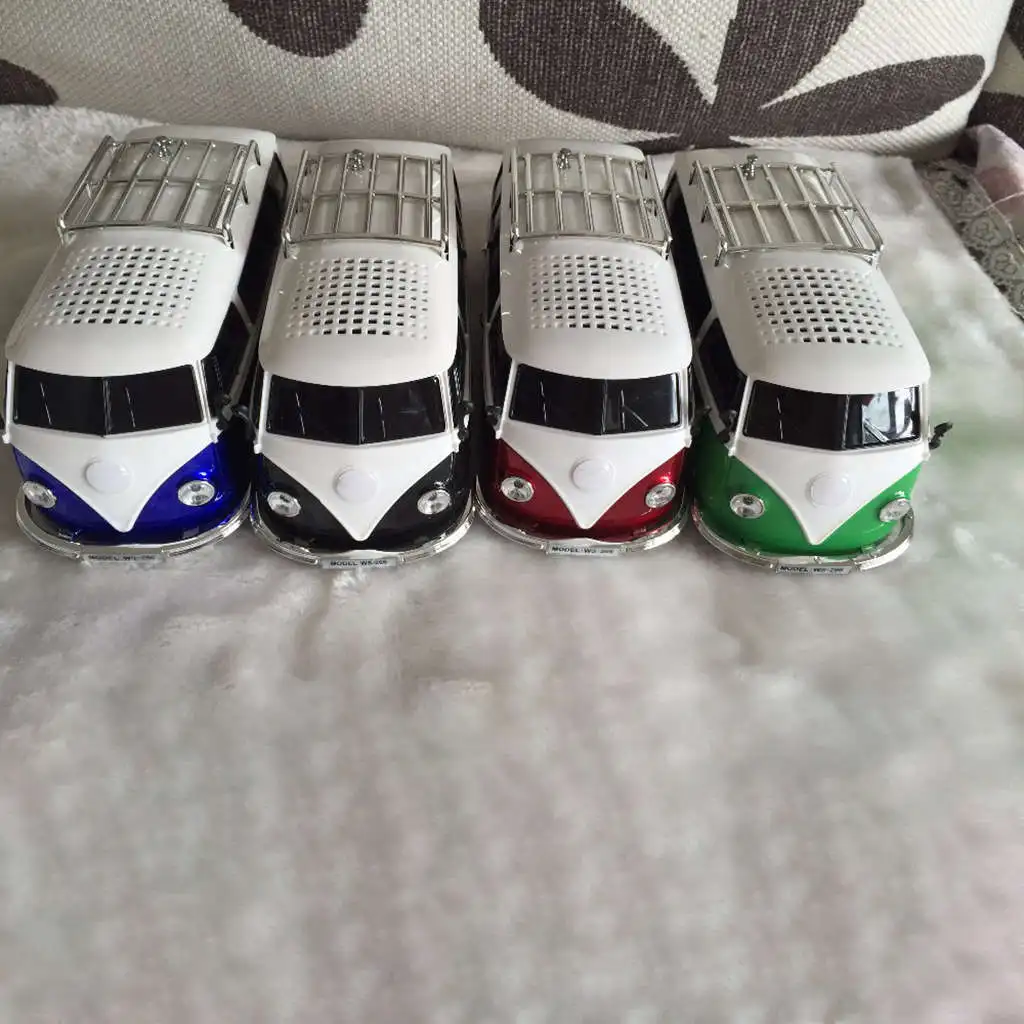Colorful Mini Bluetooth Speaker Car Shape Mini Bus Speaker Support Fm +U Disk Insert Card Mini Speaker Mp3 Player Red