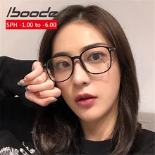 Iboode унисекс готовые очки для близорукости женские ретро черные круглые очки для близоруких Мужские Рецептурные очки-1,00 до-6,00