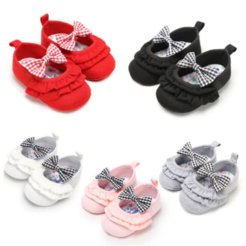 

PUDCOCO Baby Infant Boys Girl Soft Sole Bowknot Crib Toddler Newborn Shoes Solid Shoes