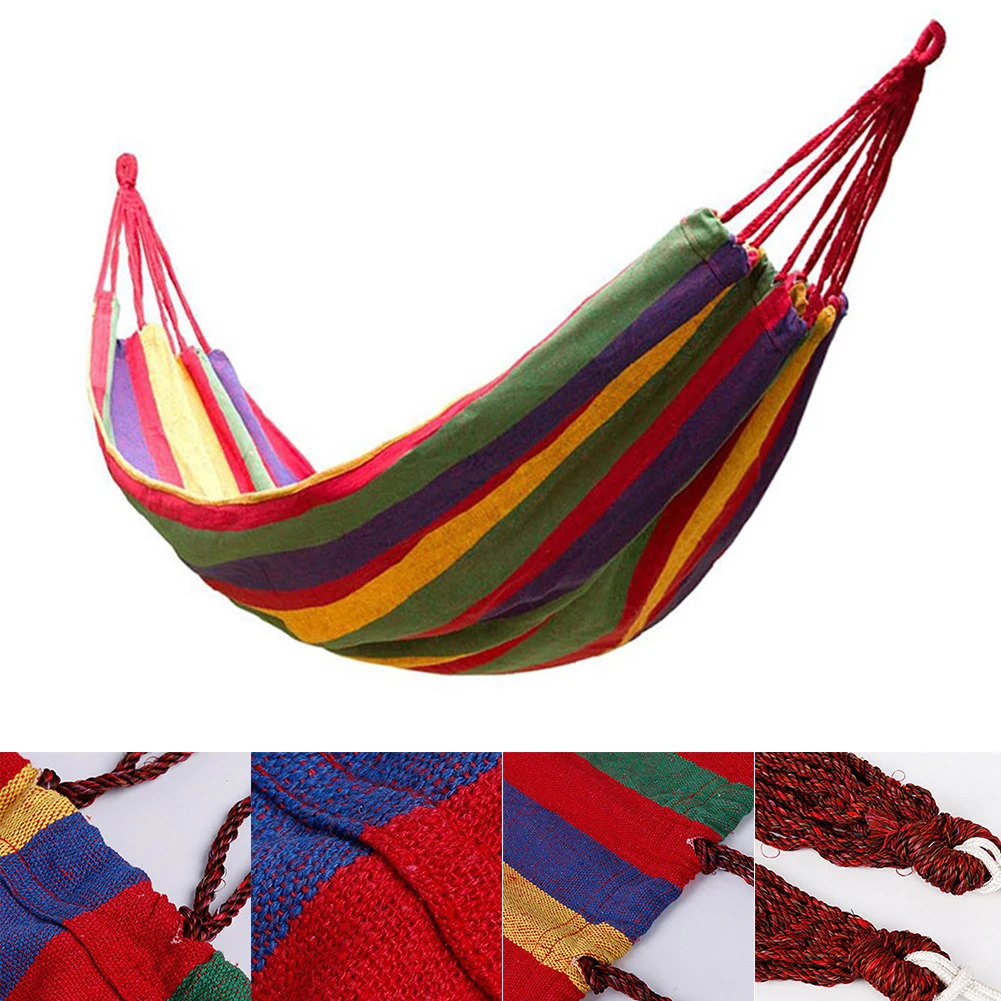 

Hammock Canvas Outdoor Lightweight Sleeping Swing Sunbed Single Driver Hanging Bed Folding Travel Strong Camping Garden