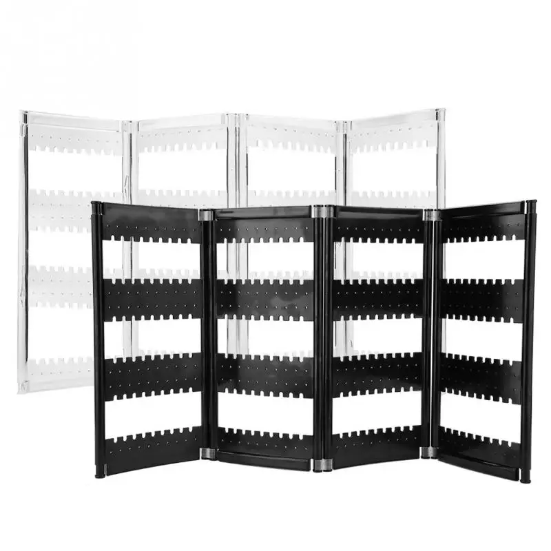 

Foldable 4-Panel Jewelry Holder Earrings bracelets necklaces Display Stand Ear Studs Storage Rack Jewelry Organizer accessories