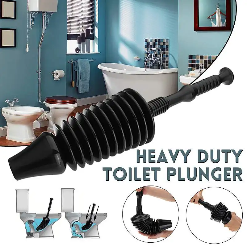 

New Black Detachable Home high Suction Powerful Drain Pump Plunger Sink Pipe Clog Remover Toilets Bathroom Kitchen Cleaner Kit