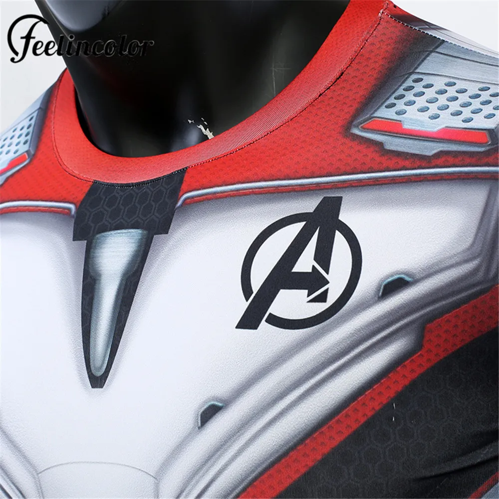 Feelincolor Avengers Endgame Quantum Realm Men 3D Printed T shirts Compression Shirt Iron Man Cosplay Costume Short Sleeve Top