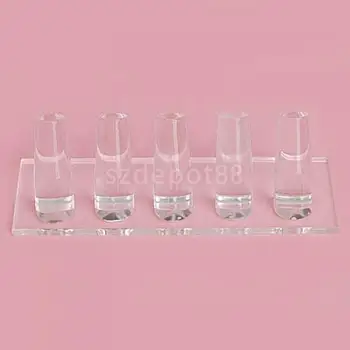 

1-5 Finger Ring Display Jewelry Holder Clear Acrylic Stand Showcase