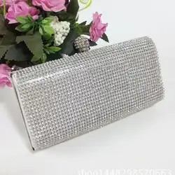 Новые серебряные Бриллиант Кристалл вечерние сумка клатч кошелек для выпускного вечера свадебные