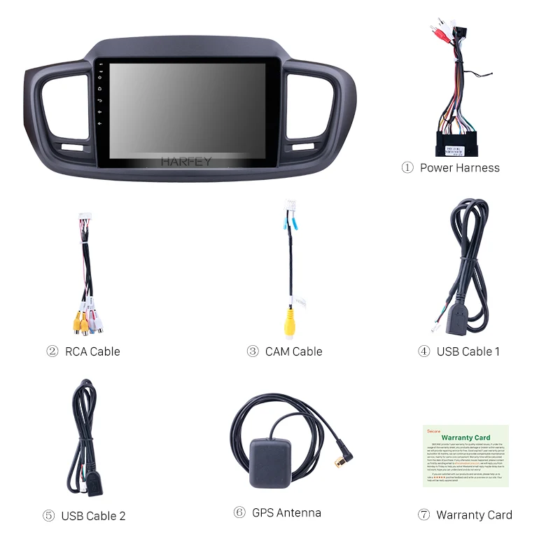 Harfey 10 1 &quot2 Din Android 9 0/8 Левая рука водителя автомобиля GPS Радио для 2015 KIA SORENTO