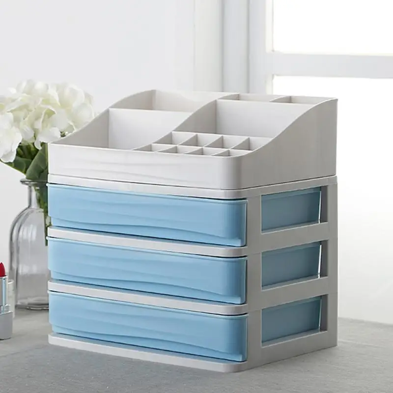 

Plastic triple layer Organizer Container Desktop Diverse Plastic Drawer Cosmetics Makeup Makeup Storage Box Container