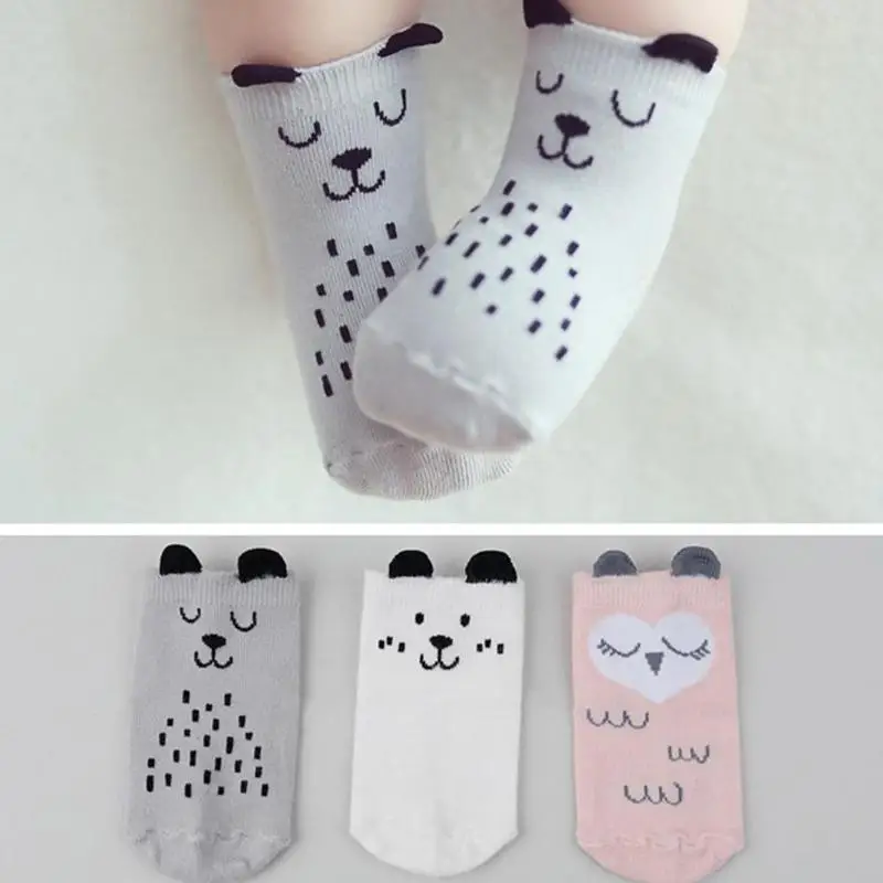

Newborn Baby socks floor socks Cute Kids Boys Girls 3D combed cotton Print Socks Cotton infant Anti-slip Floor Socks 2-4Y