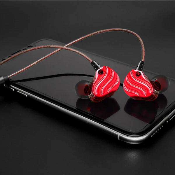 Earphone With Microphone Stereo Earbuds Double Moving Coil 4 Unit Heave Bass In Ear Earphones HIFI Monitor Earplug Headset