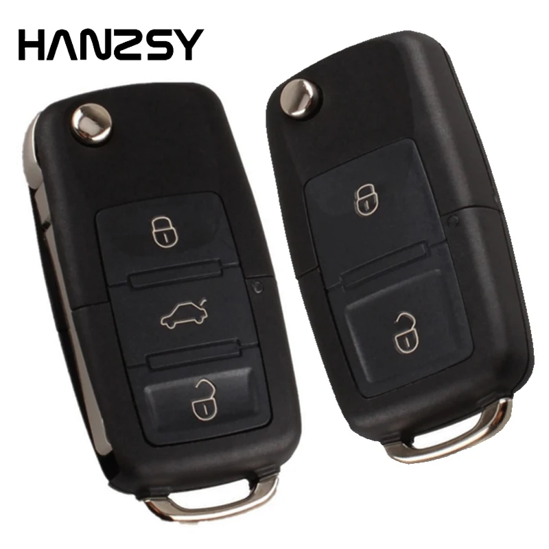 

HANZSY 3 button Flip Folding Remote Key Case Shell For Vw VOLKSWAGEN MK4 Seat Altea Alhambra Ibiza Fob Car Key Shell