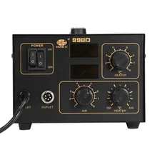 998D светодиодный дисплей паяльная станция 220 В электрическая железная СТАНЦИЯ сварщик с горячим воздухом пистолет с насадками инструменты аксессуары горячая распродажа