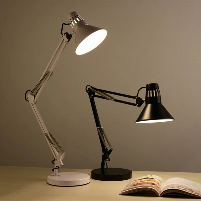 

DX Modern Led Desk Lamp Bedroom Study Reading Light Nordic Lighting Design Simple Flexible Office Book Lamps Black Lusters