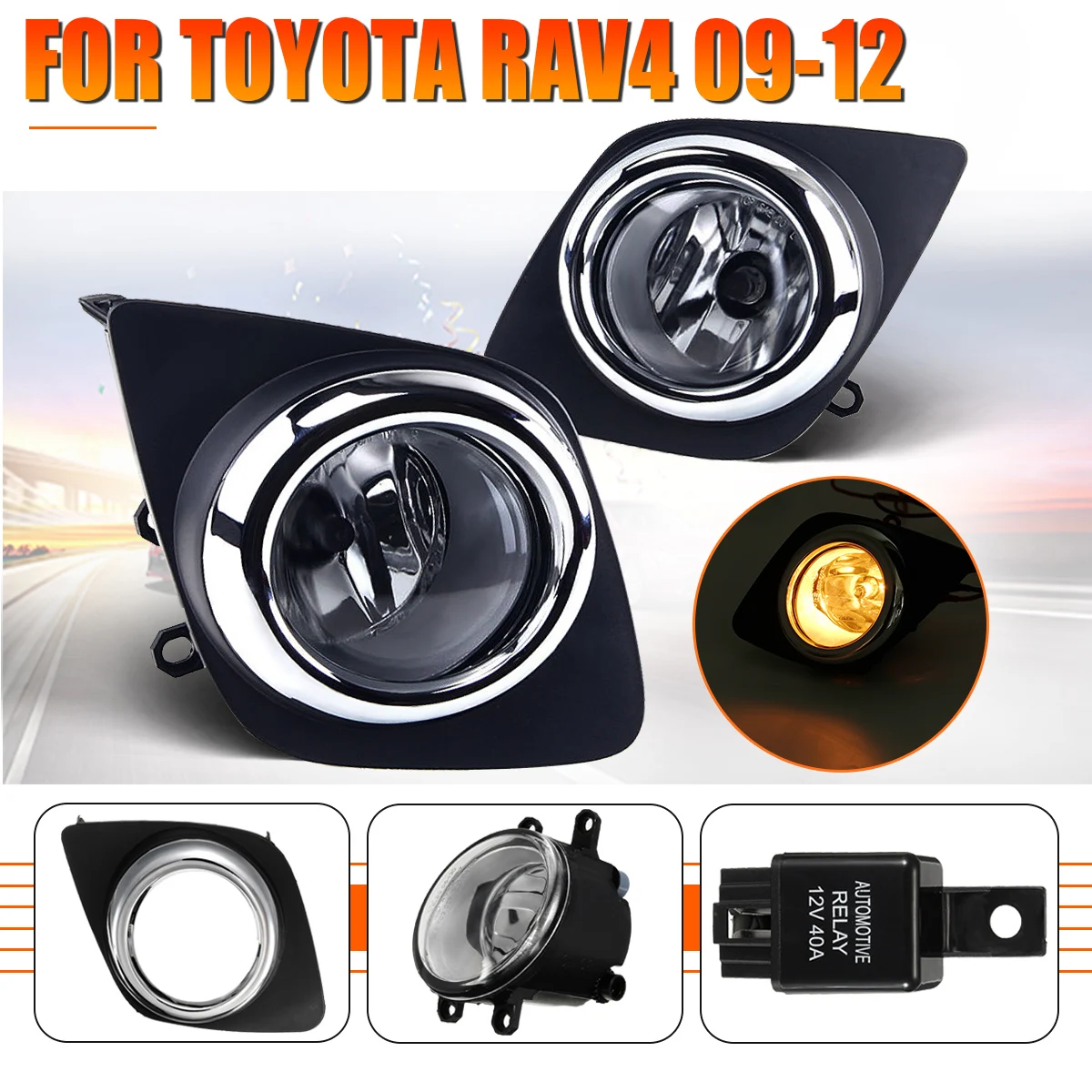 1Pair Car 110W Clear Front Fog Lights Lamp Right&Left with H11 Bulbs Wiring Switch For Toyota RAV4 2009 2010 2011 2012 1Pair Car 110W Clear Front Fog Lights Lamp Right&Left with H11 Bulbs Wiring Switch For Toyota RAV4 2009 2010 2011 2012