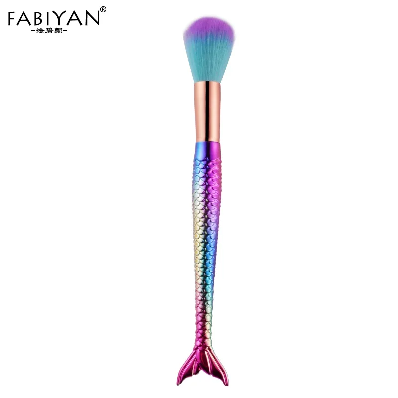 

Mermaid Handle Dust Cleaner Nail Art Acrylic UV Gel Powder Removal Cleaning Brush Colorful Tools Manicure Make Up Soft