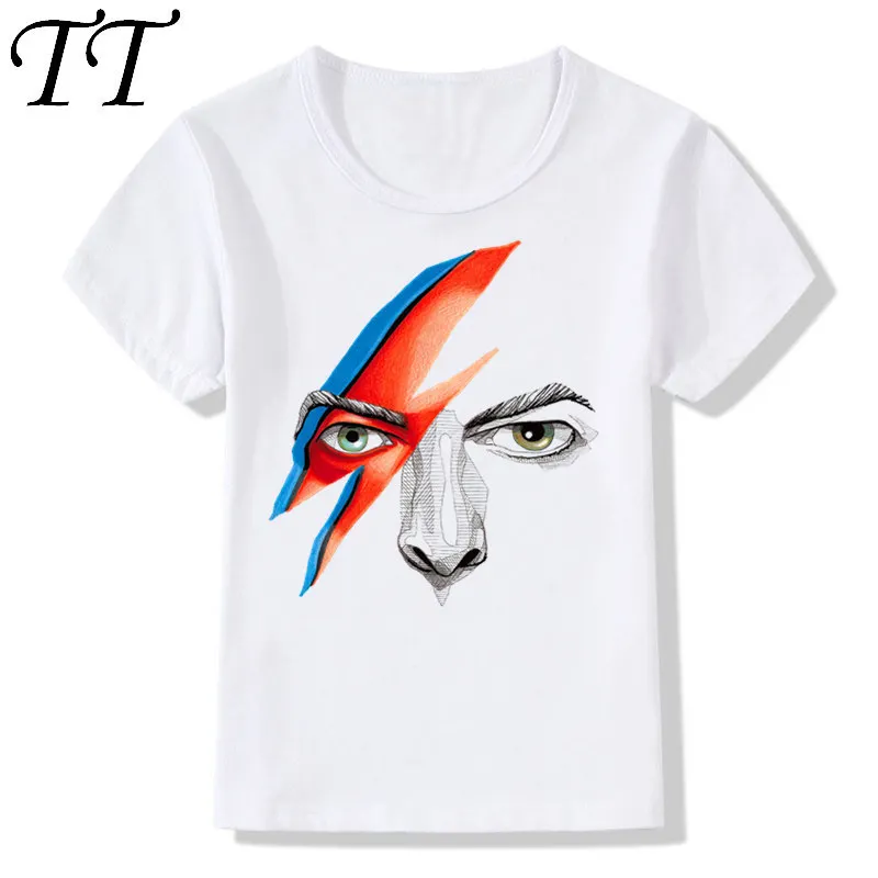 Футболка для мальчиков и девочек с принтом рок Боуи Дэвид Ziggy Stardust винтажная