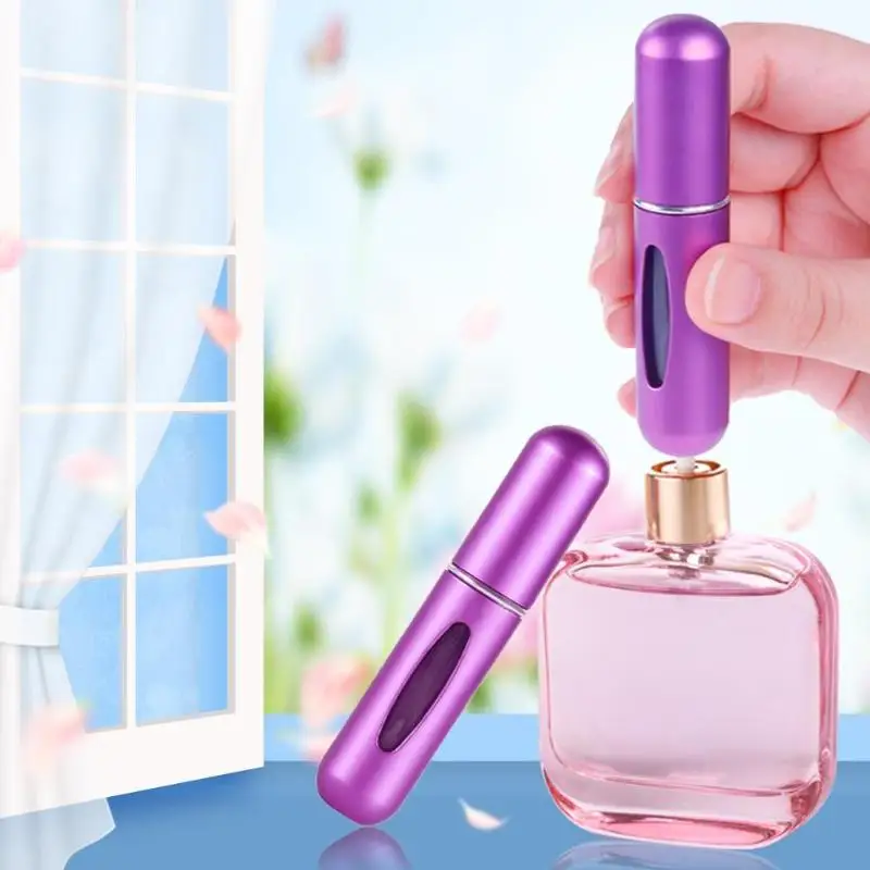 

5ml Portable Refillable Perfume Bottle Aluminum Spray Empty Cosmetic Containers With Atomizer For Traveler Mini bottle