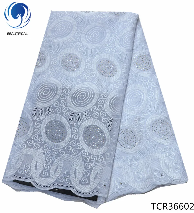

BEAUTIFICAL white swiss voile fabric lace embroidery for wediing party dress dry votton voile fabric TCR366