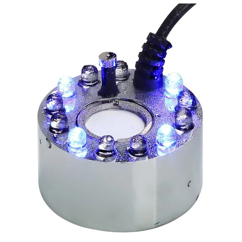 

Mist Humidifier 12 LEDs Mist Maker in Bonsai Decoration Light Fogger With AC Adapter For Indoor Fountain, Water Feature, Office